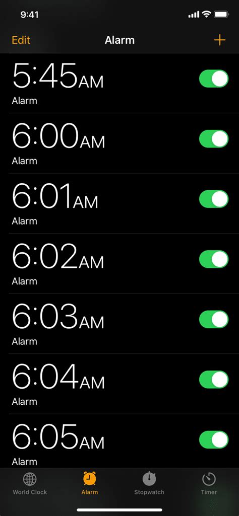 Set alarm for 5:00 .